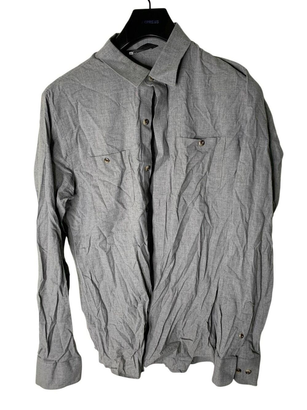 Travis Matthew cotton blend button down shirt gray men's size medium